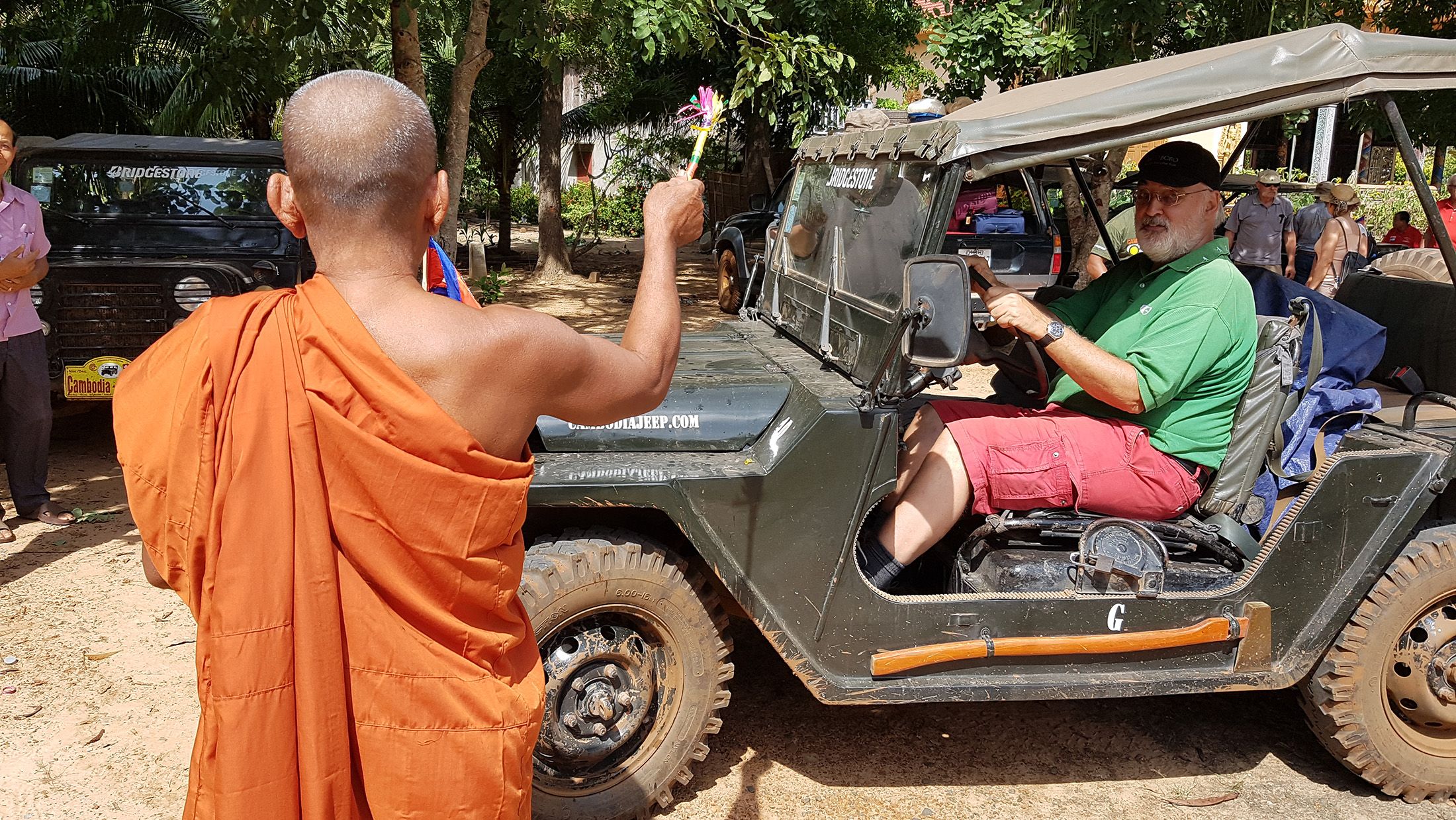Blessing monk jeep