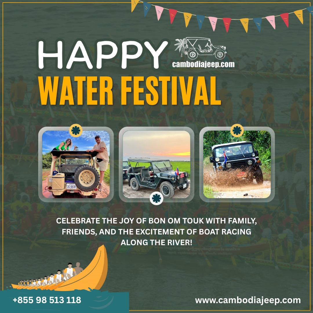 Celebrate the Water Festival with a splash of adventure! 🚙💦
👉For more info. about jeep tours:
☎️ 012 908 524 / 098 908 524 / 098 513118
📬 info@cambodiajeep.com
🌏 www.cambodiajeep.com
Booking Now: https://cambodiajeep.com/siem-reap-jeep-tours/
#sunset #CambodiaJeepTour #Cambodiajeep #photography #templetour #phnomkulen #angkorwat #siemreap #jeep #trip #travel #travelling #khmer #adventure #adventure #adventureready