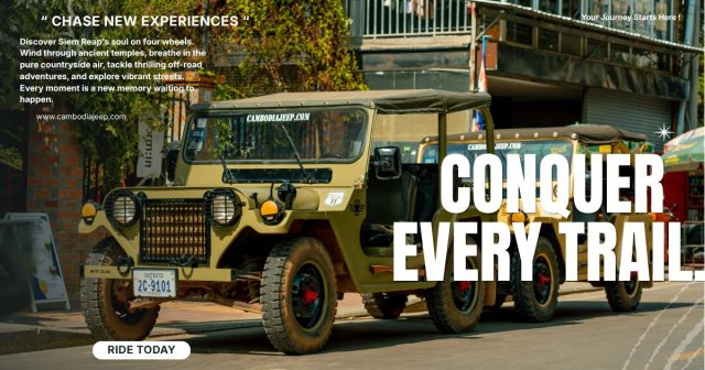 Your journey starts here !

👉For more info. about jeep tours:
☎️ 012 908 524 / 098 908 524 / 098 513118
📬 info@cambodiajeep.com
🌏 www.cambodiajeep.com

#cambodiajeep #jeep #cambodia #selfdrive #adventure #jeepcar #siemreap #cambodiatravel #tours